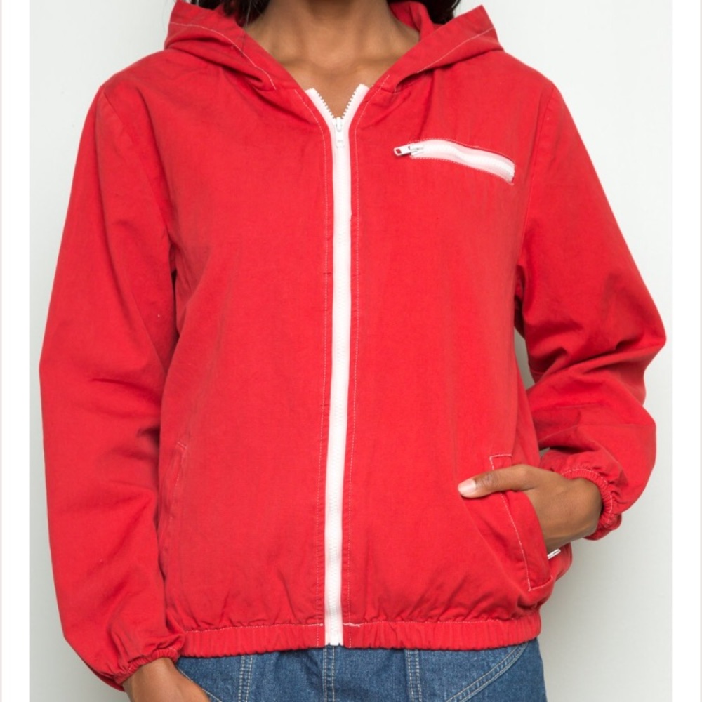 red brandy cotton jacket // never worn